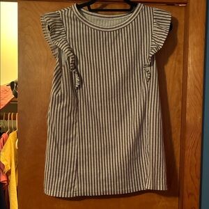 Striped Ruffle Sleeve Top